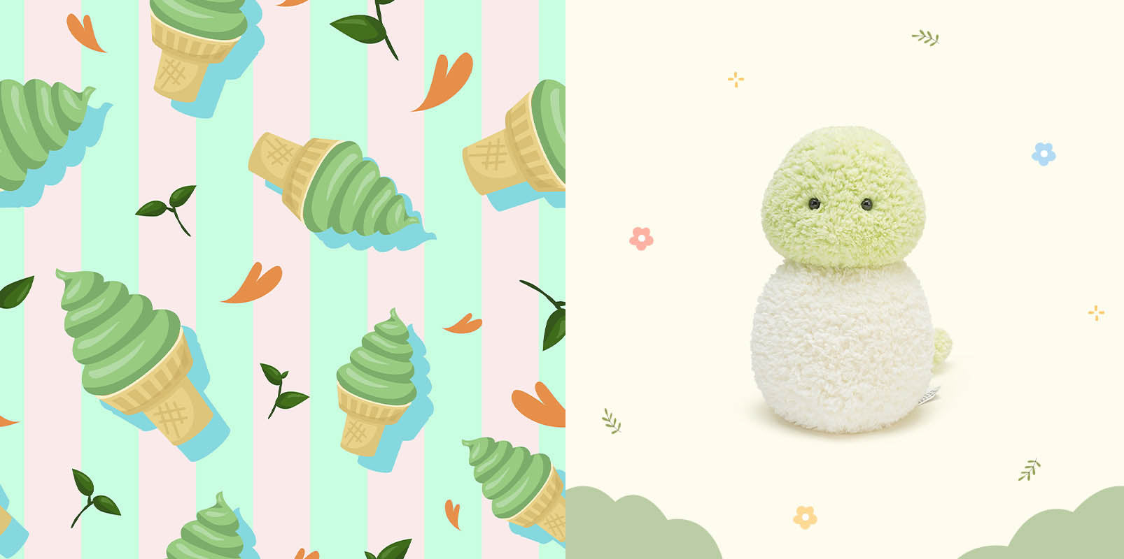 Inspired by the refreshing matcha ice cream, this delightful coiled plush toy snake is created! The light green tea-colored fluff is as gentle as melting ice cream. With its round, beady eyes, it instantly dispels the cold and aloof impression of snakes. The plush material is soft and skin-friendly, making it a healing little cutie that can accompany girls