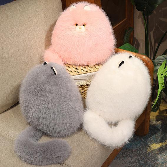 FluffHug™ Plush Anxiety Cats - Long Fur Stress Relief for Women | Office Desk & Bedroom Comfort - VEYSEA