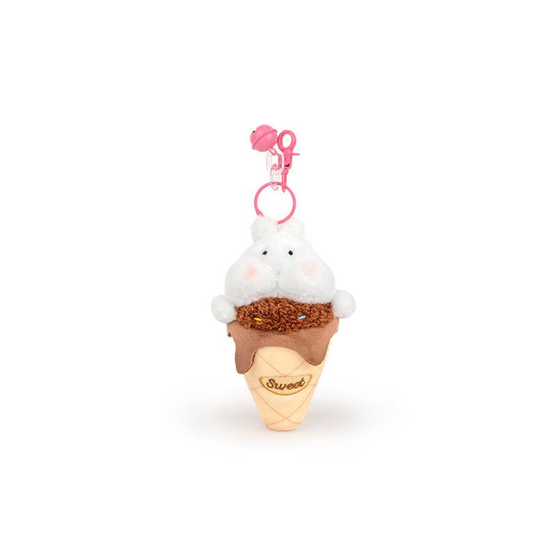 SweetHug™ Duo – Ice Cream Bunny & Popcorn Bear Keychains | Cute Stress Relief for Bags - VEYSEA