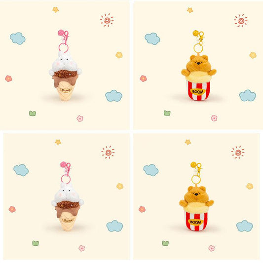 SweetHug™ Duo – Ice Cream Bunny & Popcorn Bear Keychains | Cute Stress Relief for Bags - VEYSEA